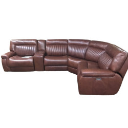Thaniel 6-Pc. Leather Sectional with 3 Power Recliner and 1 USB Console