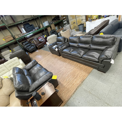 Simon Li Leonardo Leather Sofa, Loveseat, & Chair Set