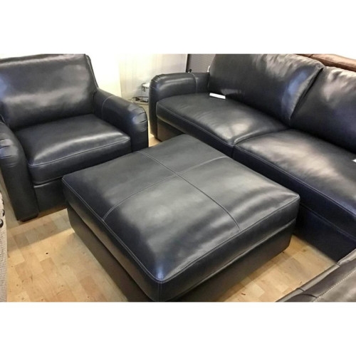 Simon Li Alfera 3-Piece Leather Set with Ottoman