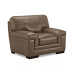 Myars Set - Brown Leather Sofa, Chair, Ottoman