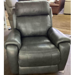 Orlyn Grey Leather Power Recliner