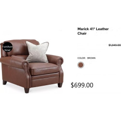 Marick 41” Brown Leather Chair