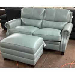 Marick 67” Leather Loveseat & Ottoman